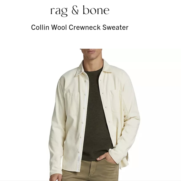 Rag & Bone Collin Wool Crewneck Army Green Sweater Size XX - Large Nwt ❤️ - Picture 3 of 11